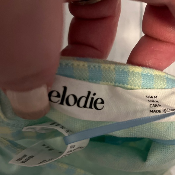 Elodie Blue and Yellow halter top with Gingham Pattern - Picture 3 of 4